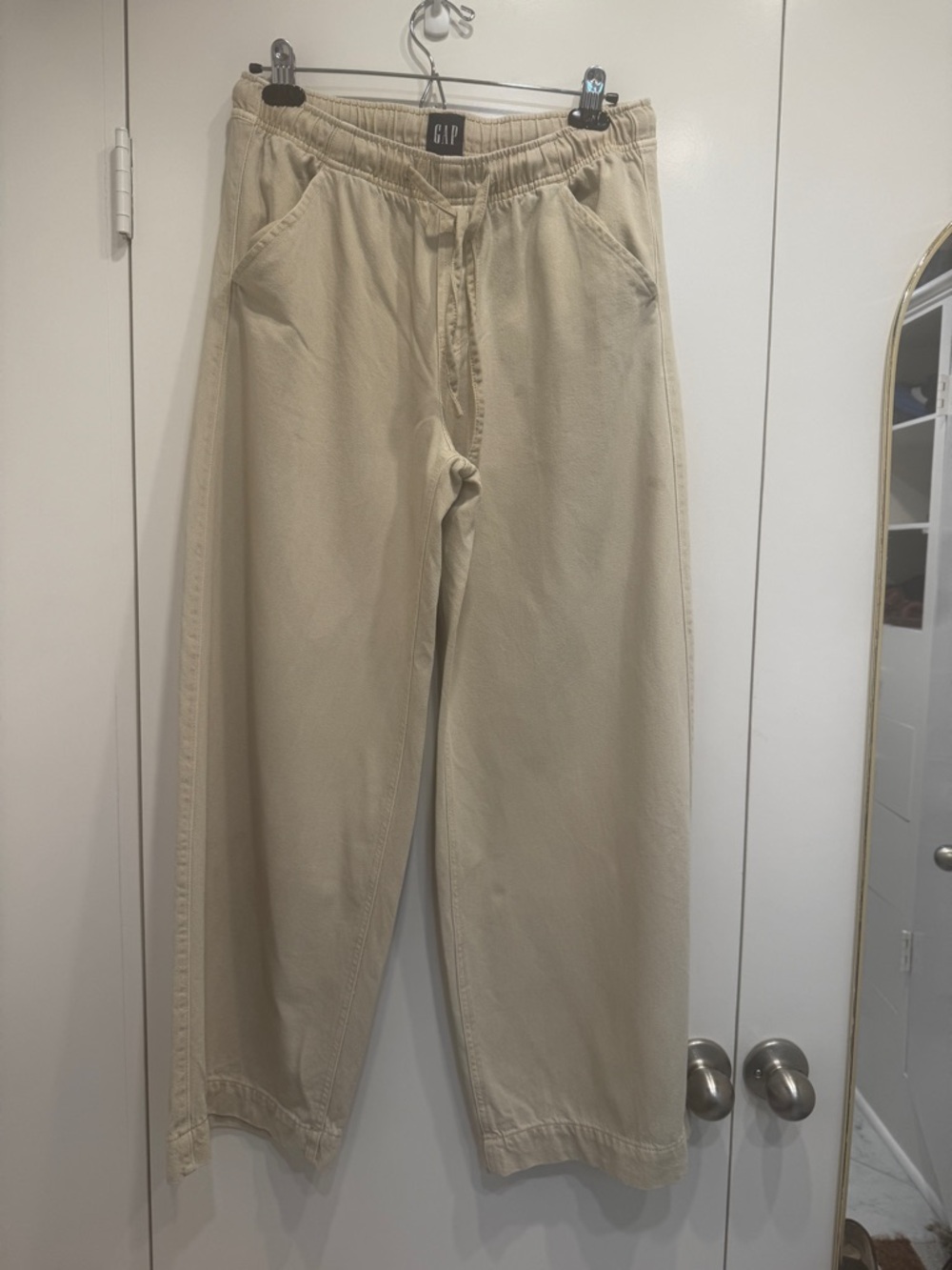 GAP mid rise easy baggy jeans - khaki bedrock beige - Picture 2 of 4